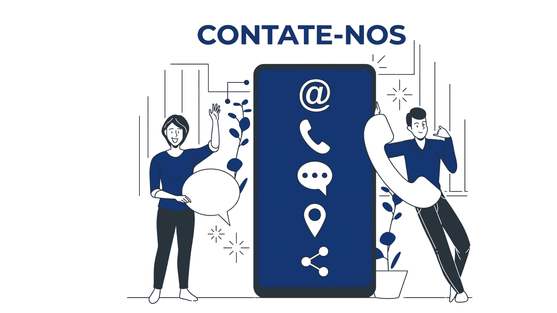 Ilustração de canais de contato