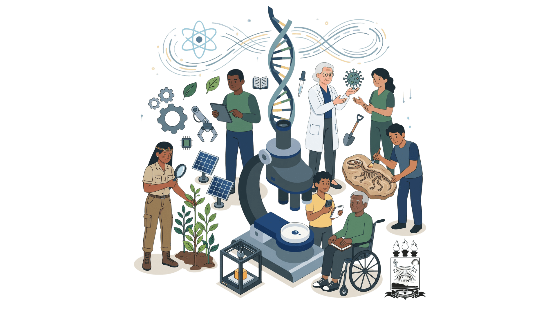 Ilustração de especialistas e pesquisadores da UFPI